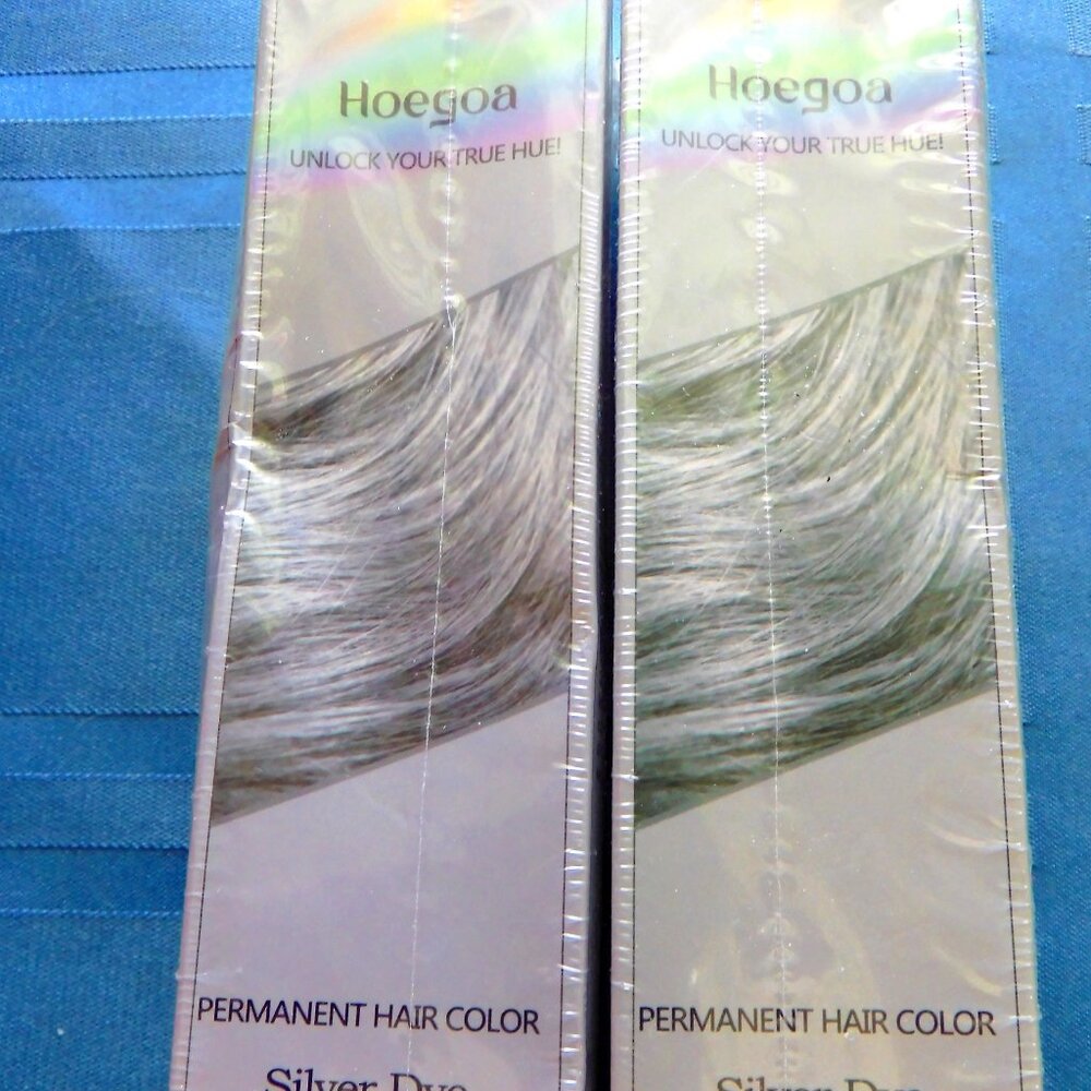 PAIR - HOEGOA PERMANENT SILVER HAIR COLOR CREAM